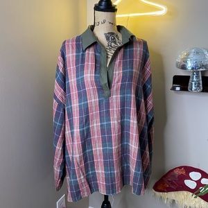 Free People Plaid Blouse NWT
